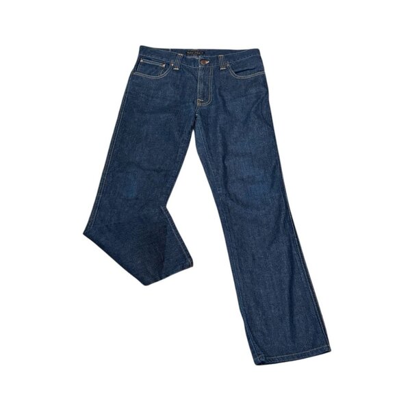 Nudie Jeans Men’s 32x29 Slim Jim Dark Organic Twill Straight Leg Blue NJ3775 - Picture 2 of 12